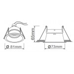 Foco fijo empotrar Konica 81mm, para Lámpara GU10/MR16, Blanco ó Negro